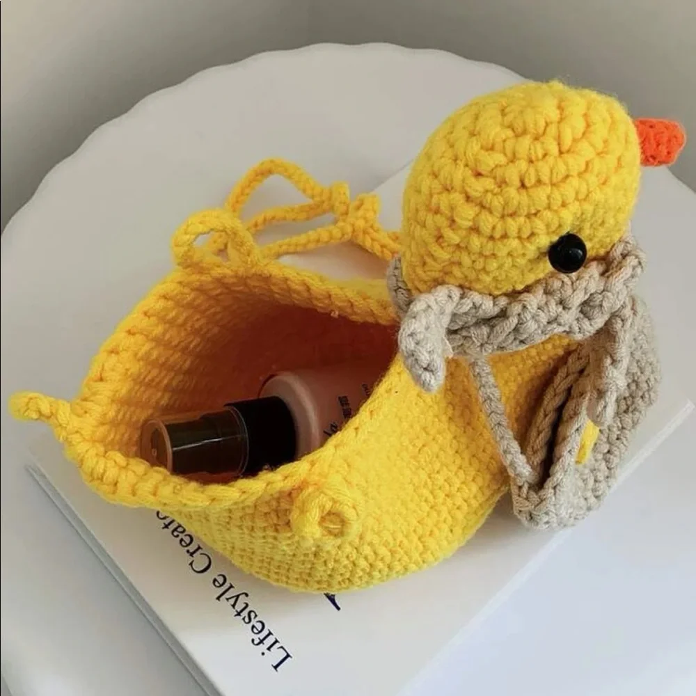 🌻HP⭐️ Crochet duck bag shoulder handbag purse cute adorable yellow gift idea - Picture 6 of 9